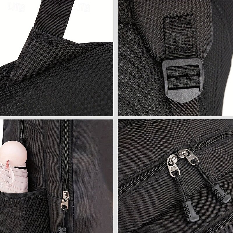 3D Wolf Print Backpack for Teens with Rainbow Flame Design – Lightweight School Bag for Boys, Girls, or Outdoor Daily Use4