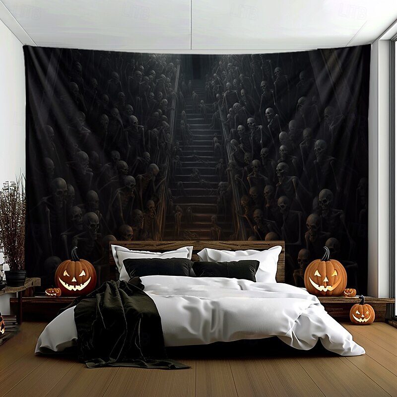 Halloween Decorations Skeletons Ghost Hanging Tapestry Wall Art Large Tapestry Mural Decor Photograph Backdrop Blanket Curtain Home Bedroom Living Room Decoration4