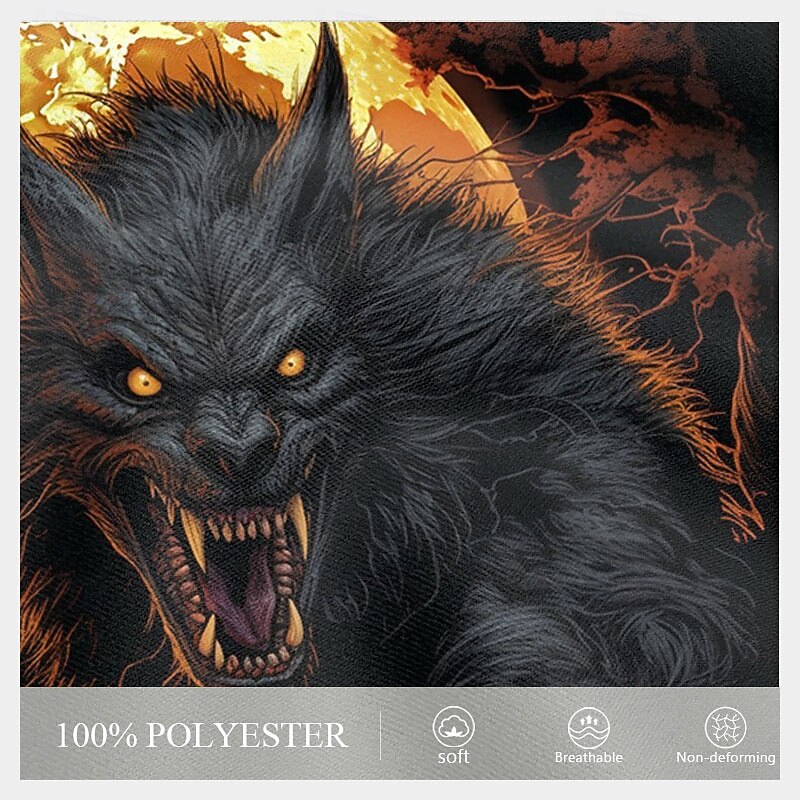 Halloween Men's Werewolf T Shirt Long Sleeve T shirt 3D Print Crew Neck Shirt Designer Retro Vintage Street Casual Daily Black Summer Spring Fall Clothing Apparel S M L XL XXL XXXL3