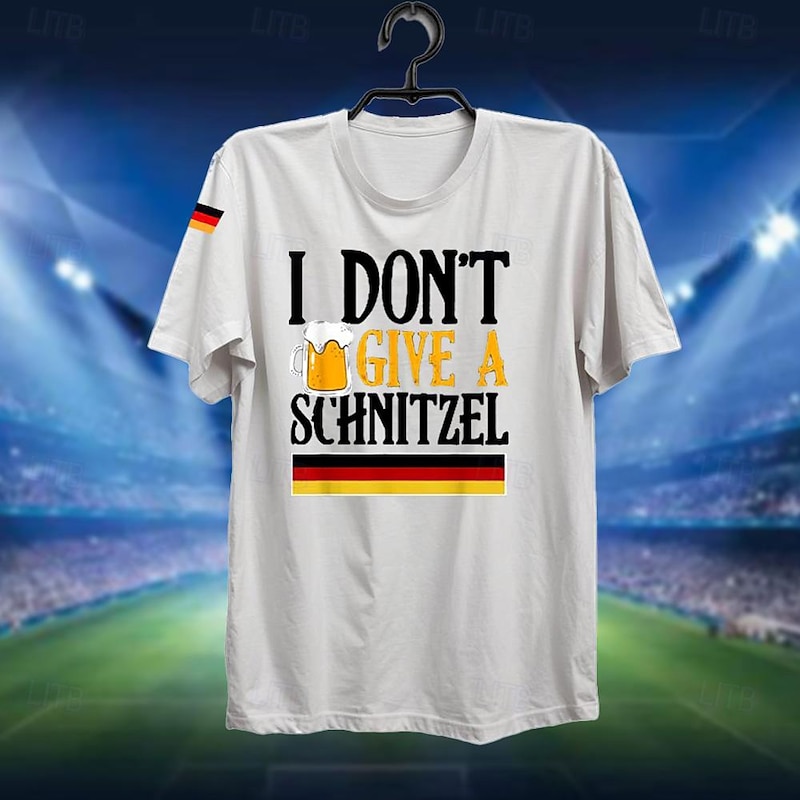 Men's Letter Beer Flag / National flag T Shirt Tee Top Cotton Short Sleeve Graphic Shirt Black White Comfortable Tee Street Sports Outdoor Fashion Designer Clothing