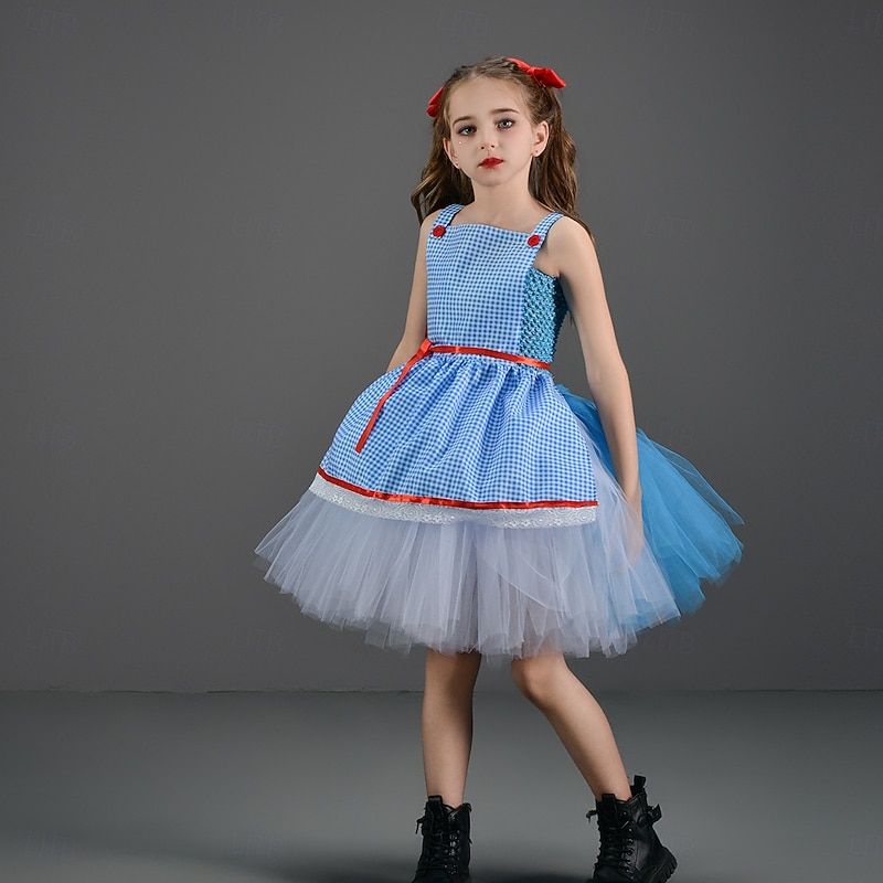Dorothy Scarecrow Halloween Costume Tutu Alice in Wonderland Dress Up Kid's Girls' Children's Day Masquerade Party Easy Halloween Costumes Dress Up4