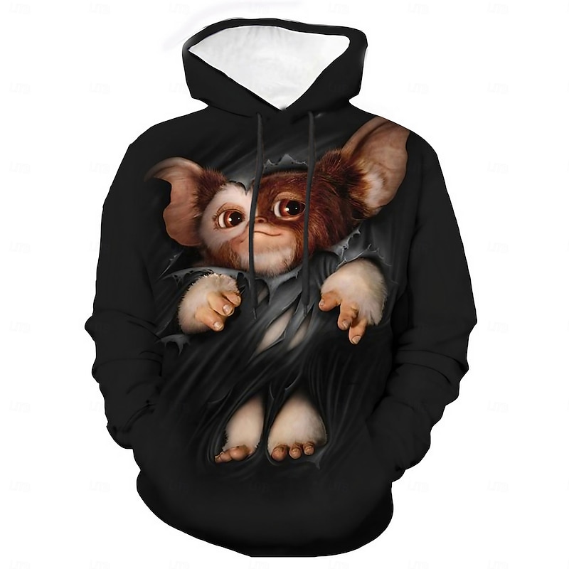 Men's Animal Graphic Prints Hoodie Hoodies Sweatshirt Designer Casual Long Sleeve Hooded Daily Sports Black Print Spring &  Fall Designer