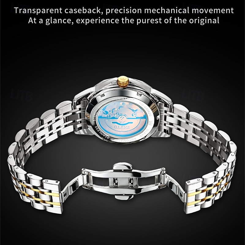 New Olevs Olevs Brand Fashion Trend Men'S Business Watch Decorative Luminous Calendar Week Display Automatic Mechanical Watch Leisure Waterproof Sports Watch4