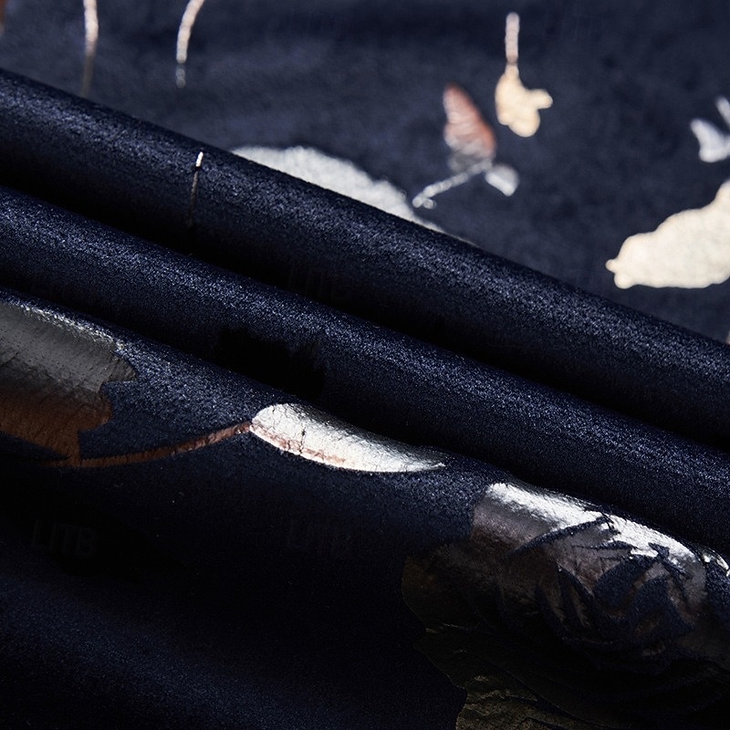 Men's Party Party Evening Wear Suits Shawl Lapel Black Dark Navy Party Luxury Printed Tailored Fit 2 Piece Single Breasted One-button3