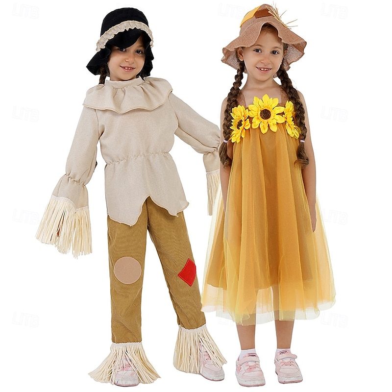Scarecrow Carnival Costume Cosplay Costume Kids Boys Girls' Performance Masquerade Easy Carnival Costume