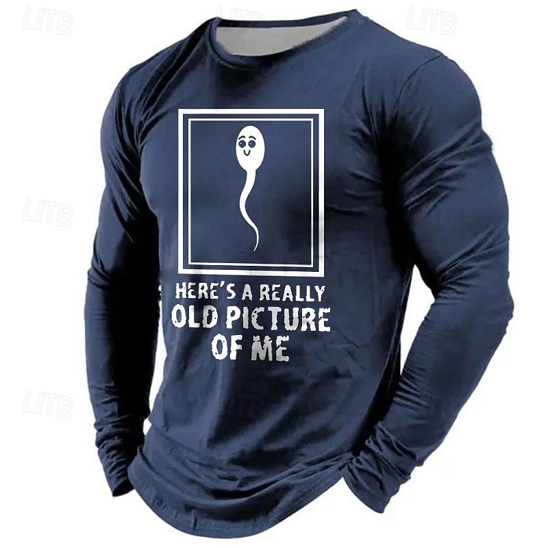 Men's Humorous Long Sleeve T-Shirt with 