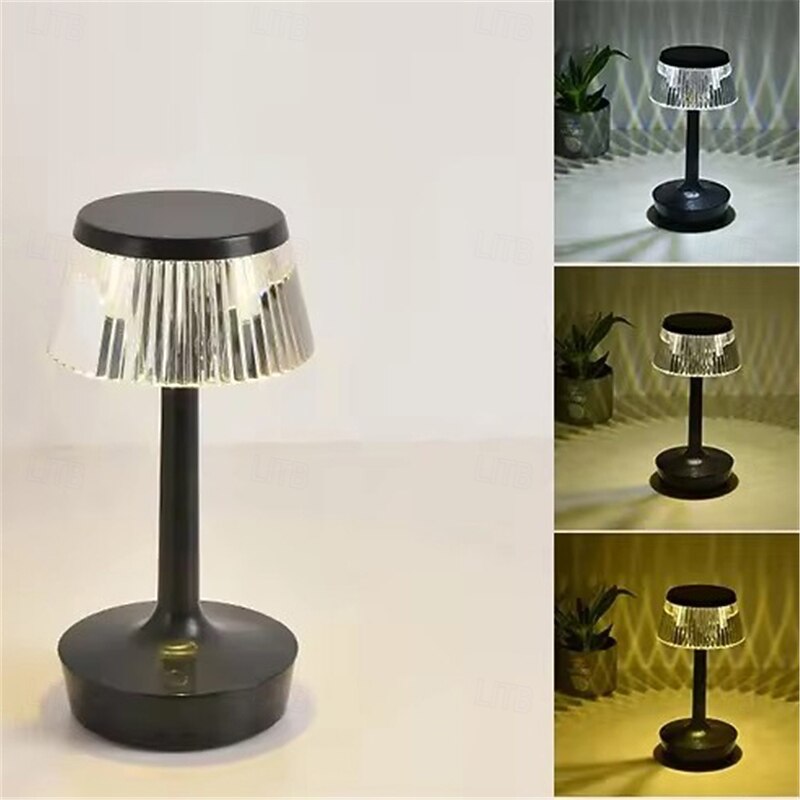 USB Table Lamp Tri-color Beside Lamp Modern Atmosphere LED Touch Night Lights for Bar Coffee Store Bedroom Bedside Indoor Decor Desk Lamp  1PC3