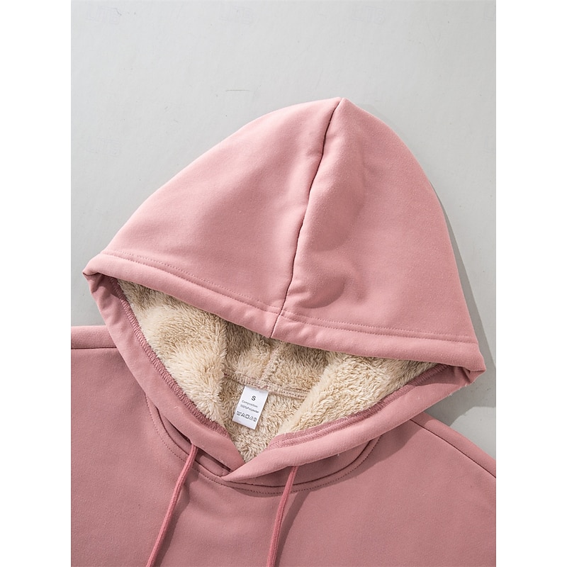 Women's Hoodie Sweatshirt Fleece Plain Street Dailywear Pocket Casual Comfrt Hoodie Long Sleeve Micro-elastic Fall Winter Fall & Winter Comfrt Breathable Soft Fabric4