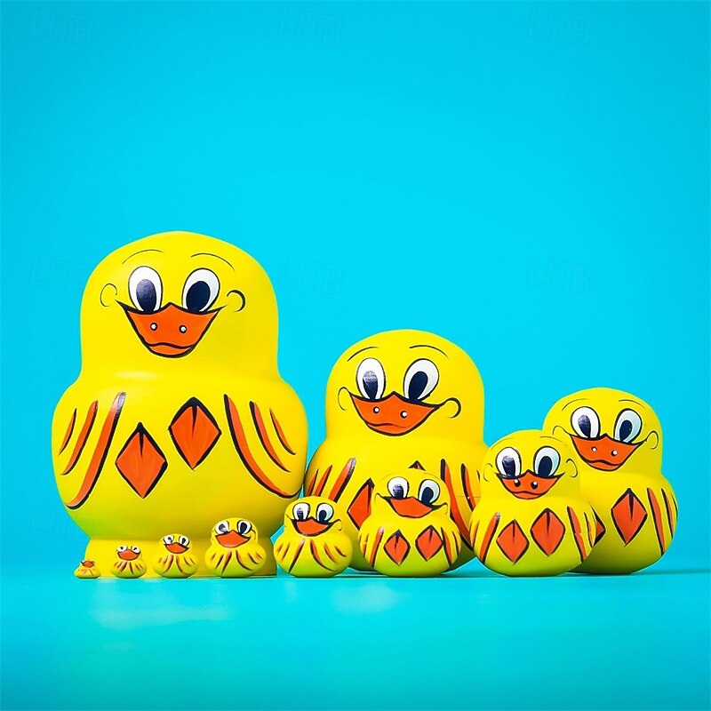 10 Layers Russian Nesting Dolls Toys Wooden Yellow Duck Handmade Russian Nesting Dolls Toys Russian Nesting Toys for Kids Adult4