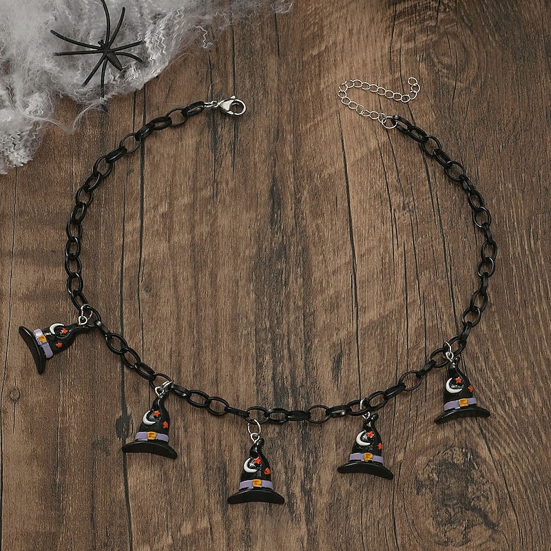 Bat Ghost Pumpkin Halloween Necklace Halloween Scary Costume Adults' Women's Halloween Carnival Easy Halloween Costumes Dress Up4