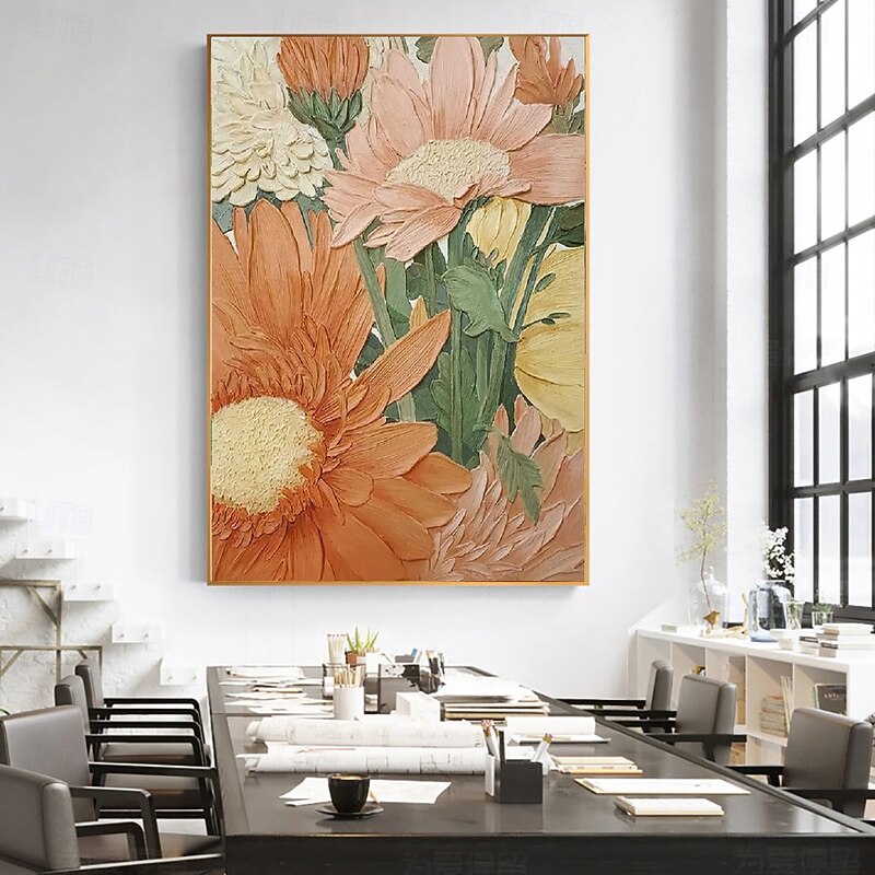 Handmade Oil Painting Canvas Wall Art Decoration Abstract Flowers Texture for Home Decor Rolled Frameless Unstretched Painting3