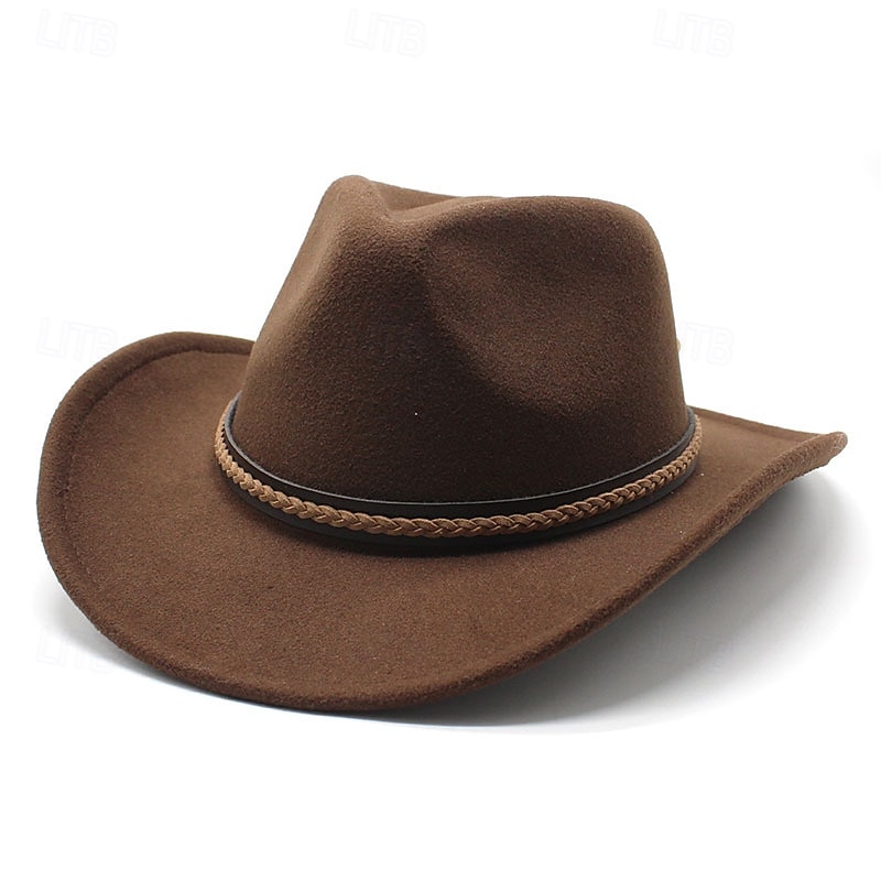Cowboy Hats,Jazz Hat Refined Holiday Ladies Men Chapeu Westerly Cowboy Hat Gentleman Cowboy Wide Stripe Jazz Hat4
