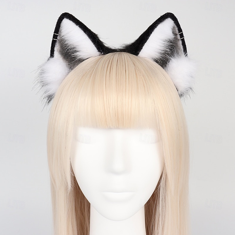 Lolita Plush Hair Hoop Ears Headwear Furry Hairband Cute Headpiece Anime Kitty Fancy Dress Cosplay Accessories