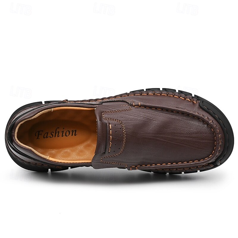 Men's Comfortable Brown Slip-On Loafers with Cushioned Sole and Durable Stitching, Ideal for Everyday Casual Wear4