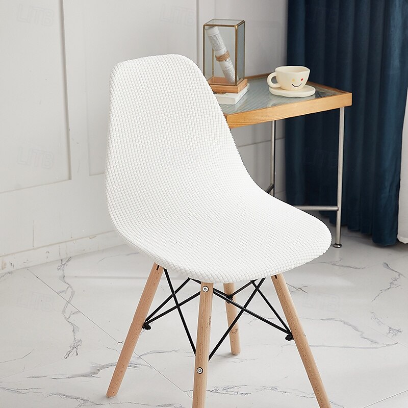 Shell Chair Covers Dining Spandex Armless Curved Chairs Cover Washable Seat Case Stretch Stool Slipcovers Kitchen Home Decor4