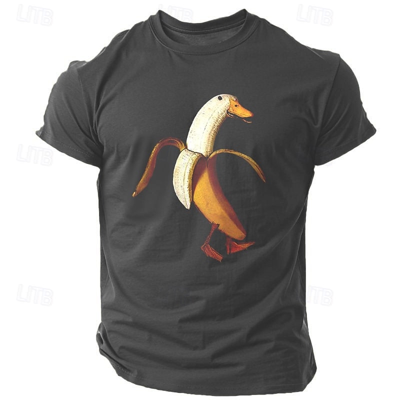 Mens Funny Banana Duck Graphic T-Shirt Quirky Novelty Tee4