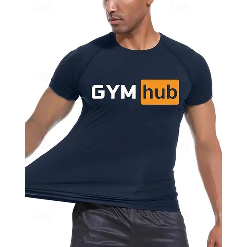 Men's Compression Shirt Athletic Shirt Gym Shirt Fitness Shirt Short Sleeve Tee Tshirt Casual Athleisure Letter Quick Dry High Stretch Breathable Gym Workout Walking Jogging Sportswear Activewear4