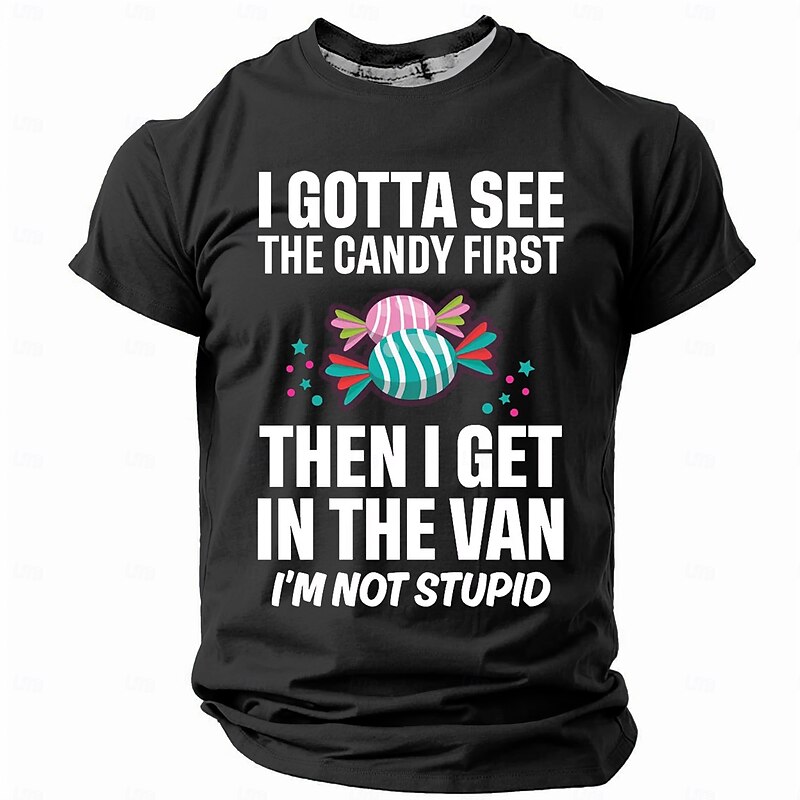 Men's Funny Slang T Shirt Short Sleeve T shirt 3D Print Crew Neck Shirt Retro Vintage Casual Street Style Sports Outdoor Holiday Going out Black Blue Orange Spring & Summer Clothing Apparel S M L XL