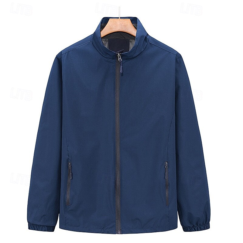 Men's Softshell Jacket Hiking Jacket Outdoor Windproof Quick Dry Lightweight Jacket Full Zip Traveling Black Red Navy Blue Royal Blue Orange2