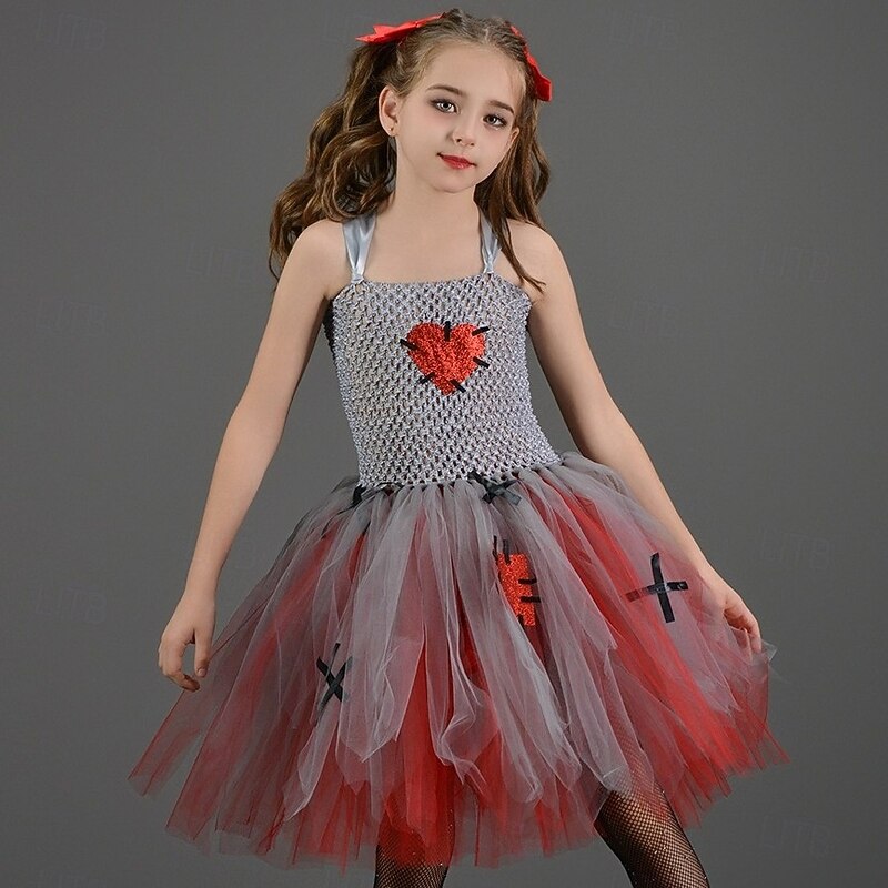 Voodoo Doll Halloween Costume Tutu Dress Up Kid's Girls' Children's Day Masquerade Party Easy Halloween Costumes Dress Up