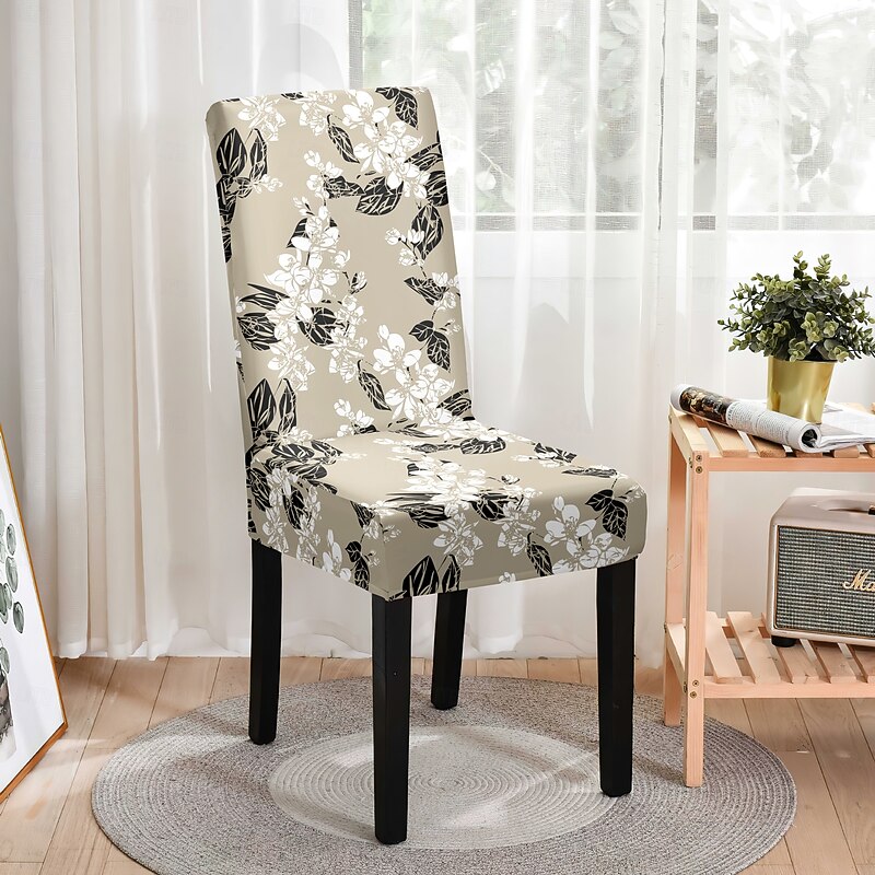 Stretch Floral Dining Chair Cover Elastic High Back Dining Chair Cover Slipcovers for Dining Chairs with Floral Pattern Easy to Fit and Remove Protects Against Spills and Stains Machine Washable3