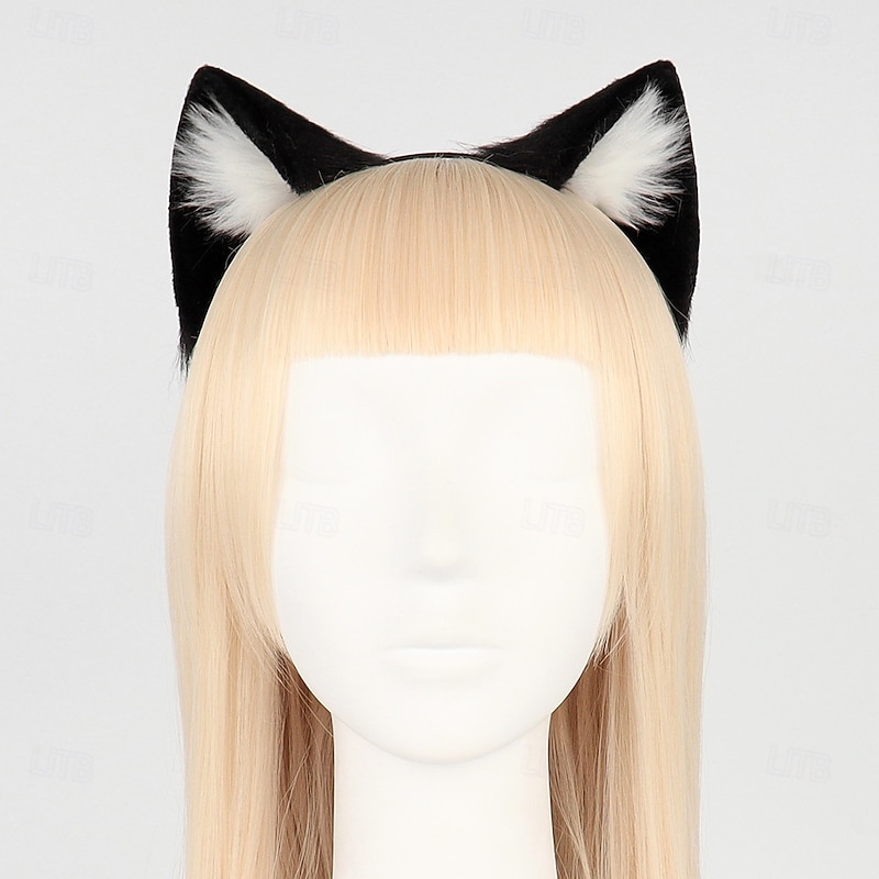 Women Girls Lolita Plush Hair Ornaments Animal Cat Ears Headband Carnival Party Hair Hoops Anime Wolf Ear Cosplay Fancy Props