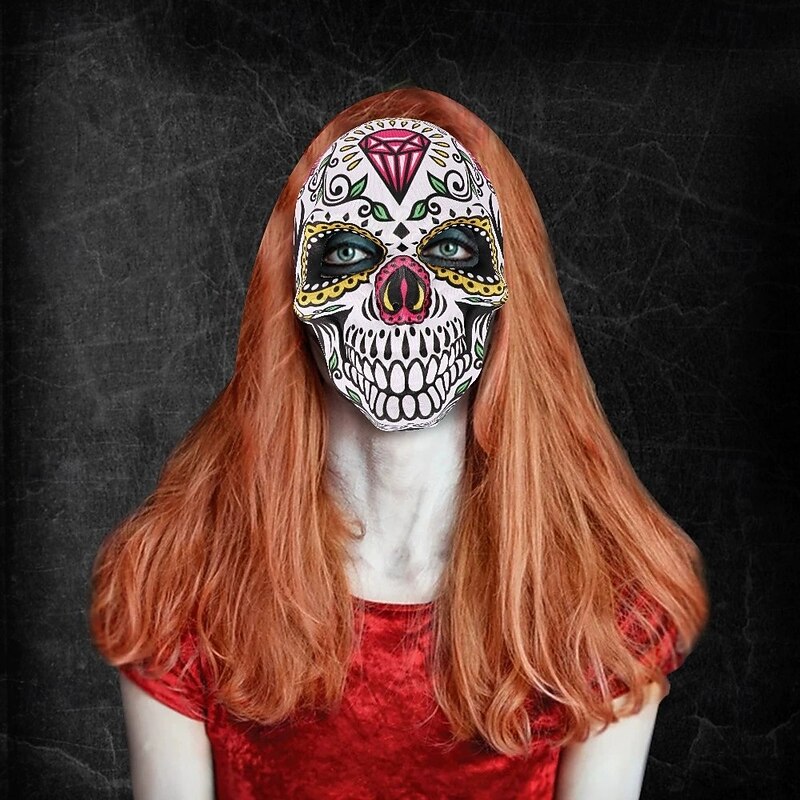 Sugar Skull Halloween Mask Halloween Adults' Men's Women's Halloween Carnival Day of the Dead Easy Halloween Costumes Dress Up2