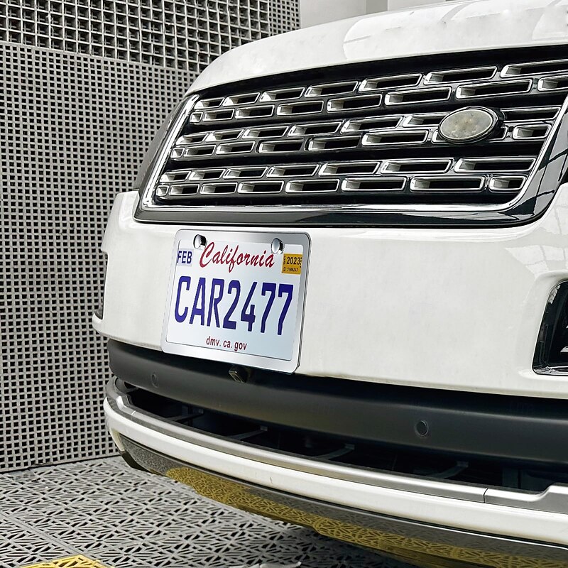 Solid Silver Rust-Proof Car License Plate Frames Universal Stainless Steel Holder with Screws & Caps US Standard 2PCS4