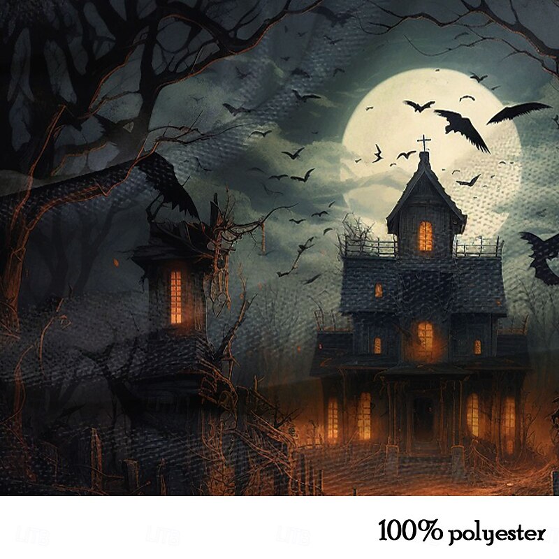 Halloween Men's Spooky Moon Halloween Costumes Button Up Shirt Long Sleeve Horror Party Evening Wear Fall Winter Spring & Summer Shirt Collar 3D Print Black3