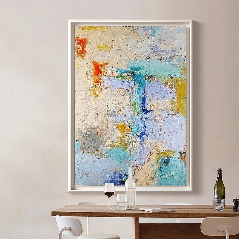 Handmade Colorful abstract Oil Painting on Canvas Large hand painted Abstract Textured Boho modern oil painting Wall Art Custom Contemporary Minimalist artwork for Living Room bedroom home Decor4