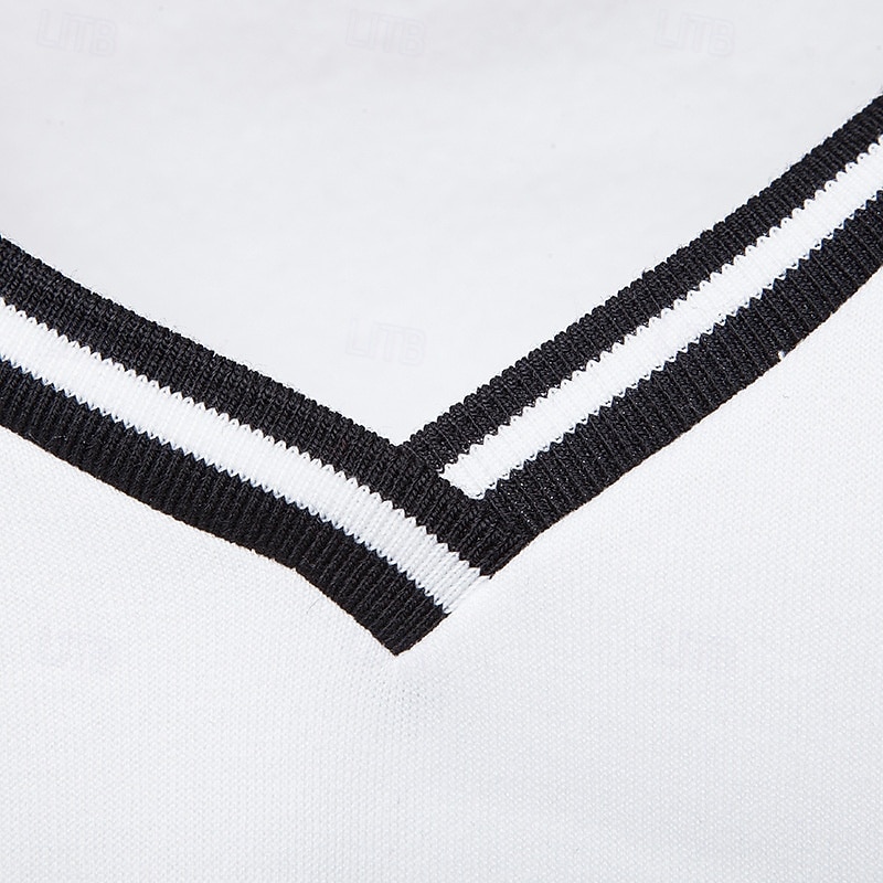 Men's T Shirt Pullover Sweatshirt Knit Tee Long Sleeve V Neck Winter Spring &  Fall Solid Color Knitwear V Neck Casual Daily Dark Grey White Black Top Tee for Men3