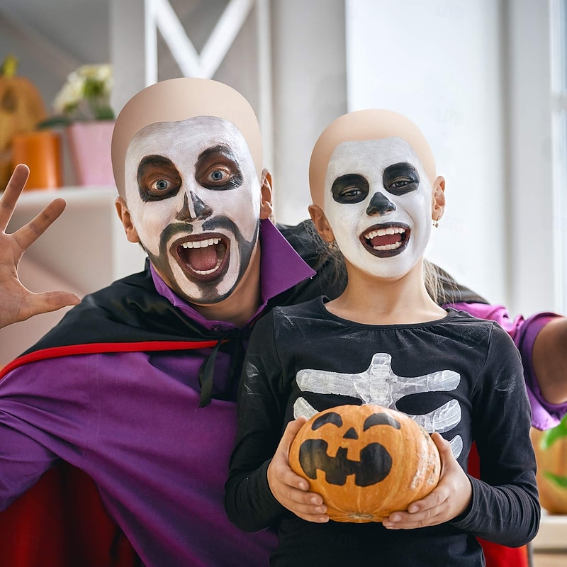 Halloween Bald Caps Makeup Bald Head Funny Costume Kid's Adults' Men's Women's Boys' Halloween Carnival Easy Halloween Costumes Dress Up2