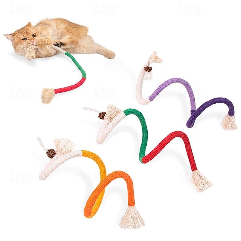 Sisal Rope Cat Toys 3 Pack Bite-Resistant Catnip Toys Cat Toys for Bored Indoor Cats Safe Teeth Cleaning Chew Cat ToyInteractive Cat Kicker Toys for Indoor Cats Kitten Toys 27inch All Breeds