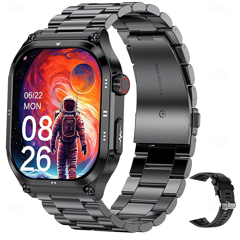 iMosi ET281 Smart Watch 2.04 inch Smartwatch Fitness Running Watch Bluetooth ECG+PPG Temperature Monitoring Pedometer Compatible with Android iOS Women Men Long Standby Hands-Free Calls Waterproof