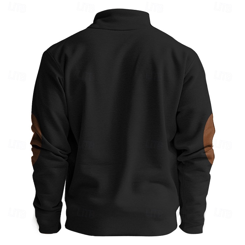 Men's Gun Hunting Sweatshirts Quarter Zip Sweatshirt Long Sleeve Sweatshirt Stand Collar Vintage Retro Western Cowboy 3D Printing Climbing Hunting Zipper Winter Spring &  Fall2