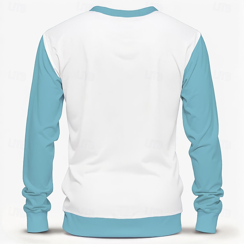 Men's Long Sleeve Graphic Sweatshirt, Funny 'I'm Fine Everything is Fine' Stressed Cat Sarcastic Humor Pullover2