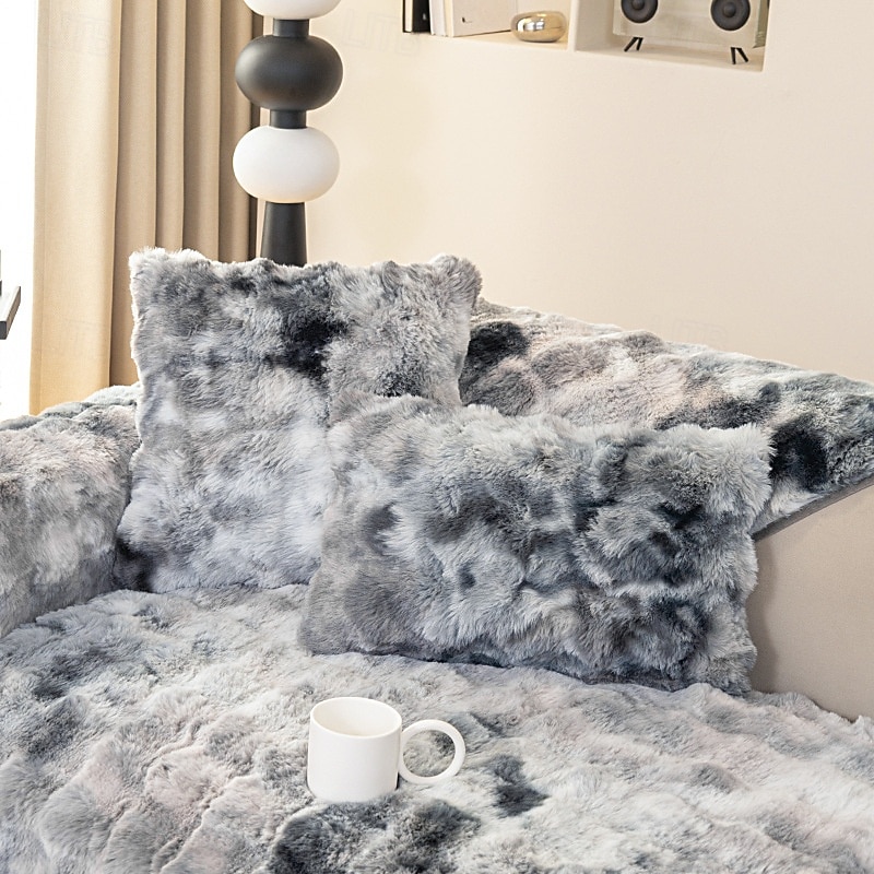 1pc Faux Rabbit Fur Couch Cover - Ultra-Soft and Luxurious Texture - Provides Cozy Warmth and Style - Protects Your Sofa from Spills, Stains, and Scratches - Easy to Install and Remove4