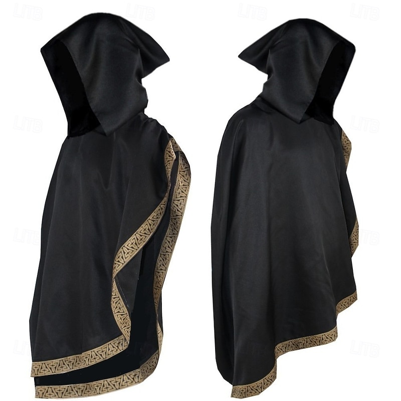 Retro Vintage Punk & Gothic Medieval Cape Cloak Plague Doctor Viking Ranger Fancy Dress Men's Women's Viking Fantasy Halloween Carnival Masquerade Party Adults Cloak