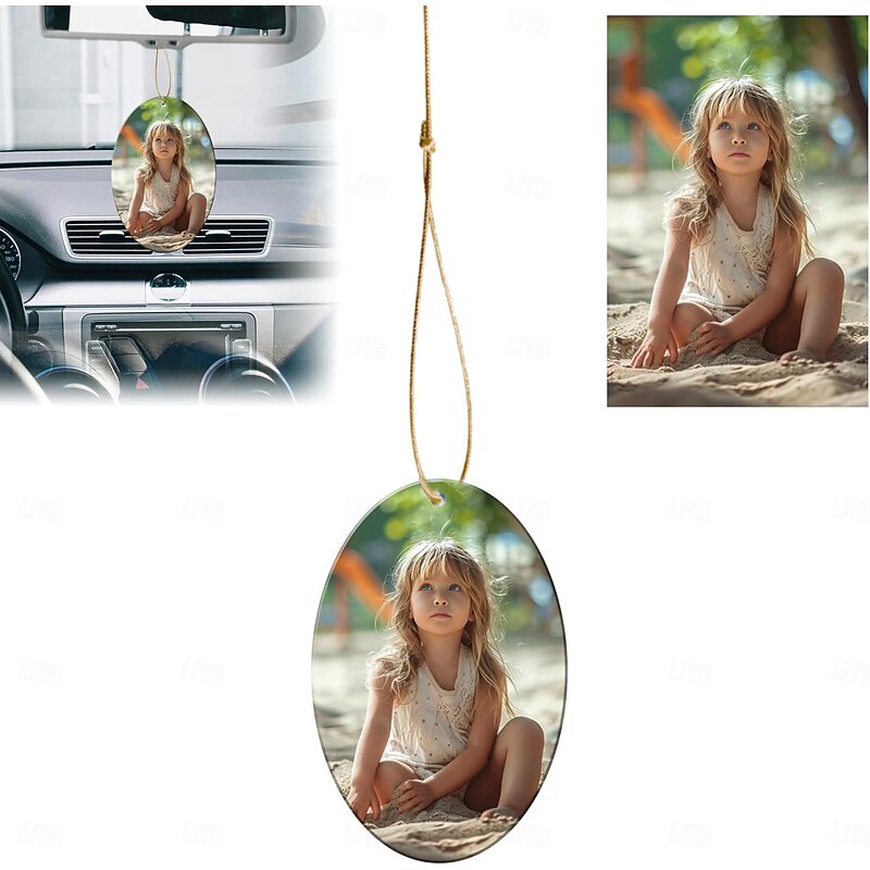 Personalized Photo Christmas Ornaments Elliptic Acrylic 2D Custom Gifts Hanging Pendant Xmas Decoration Custom Mirror Hanging Ornament with Photo