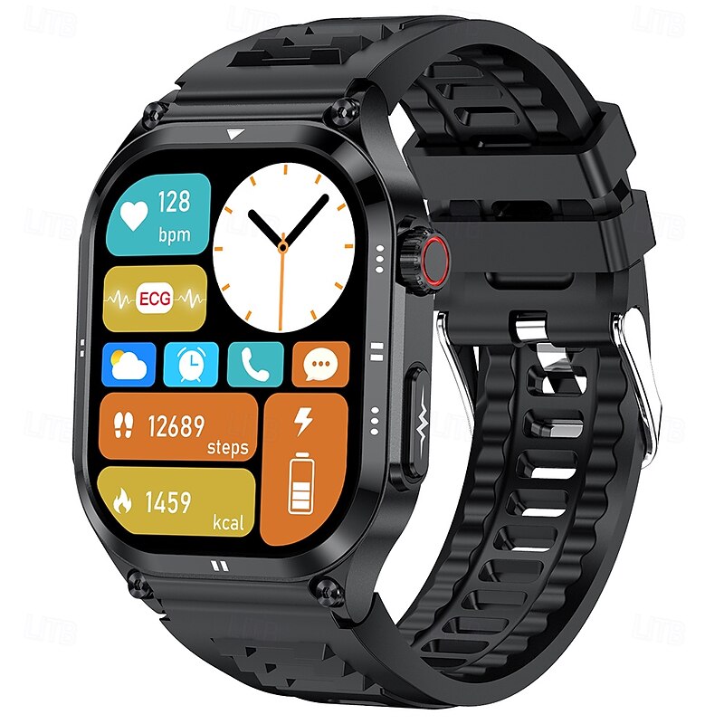 iMosi ET281 Smart Watch 2.04 inch Smartwatch Fitness Running Watch Bluetooth ECG+PPG Temperature Monitoring Pedometer Compatible with Android iOS Women Men Long Standby Hands-Free Calls Waterproof2