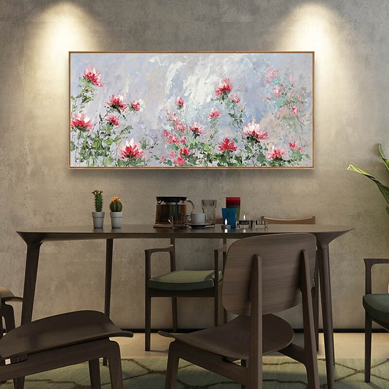 Mintura Handmade Flwoers Oil Paintings On Canvas Wall Art Decoration Modern Abstract Picture For Home Decor Rolled Frameless Unstretched Painting4