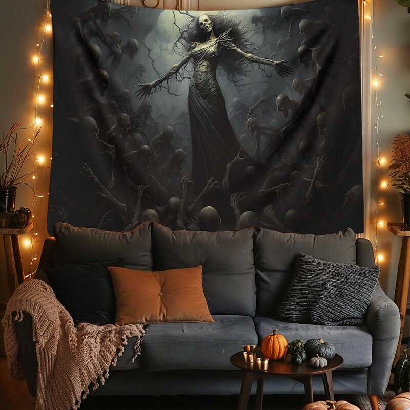 Halloween Decorations Skeletons Ghost Hanging Tapestry Wall Art Large Tapestry Mural Decor Photograph Backdrop Blanket Curtain Home Bedroom Living Room Decoration3