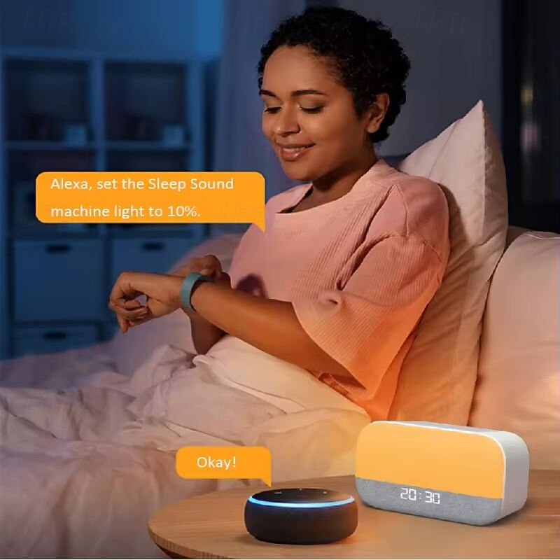 LED Smart Light Sunrise Alarm Clock Wake Up Light Sunrise Simulation Alarm Clock for Kids Adults Bedrooms3