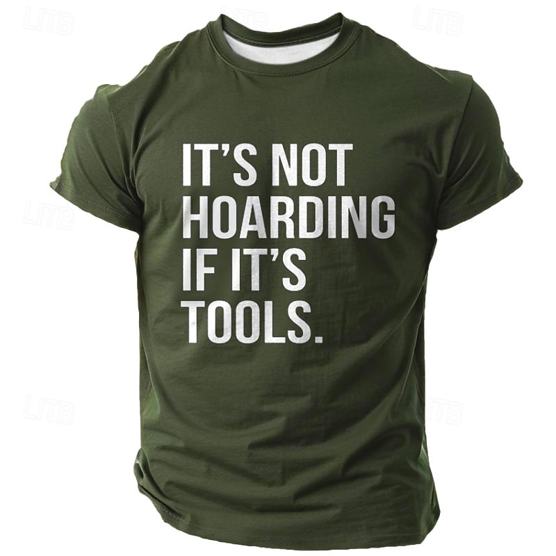 Men's Funny Graphic T-Shirt - 'It's Not Hoarding If It's Tools' Short Sleeve Handyman Hobby Lifestyle Tee2
