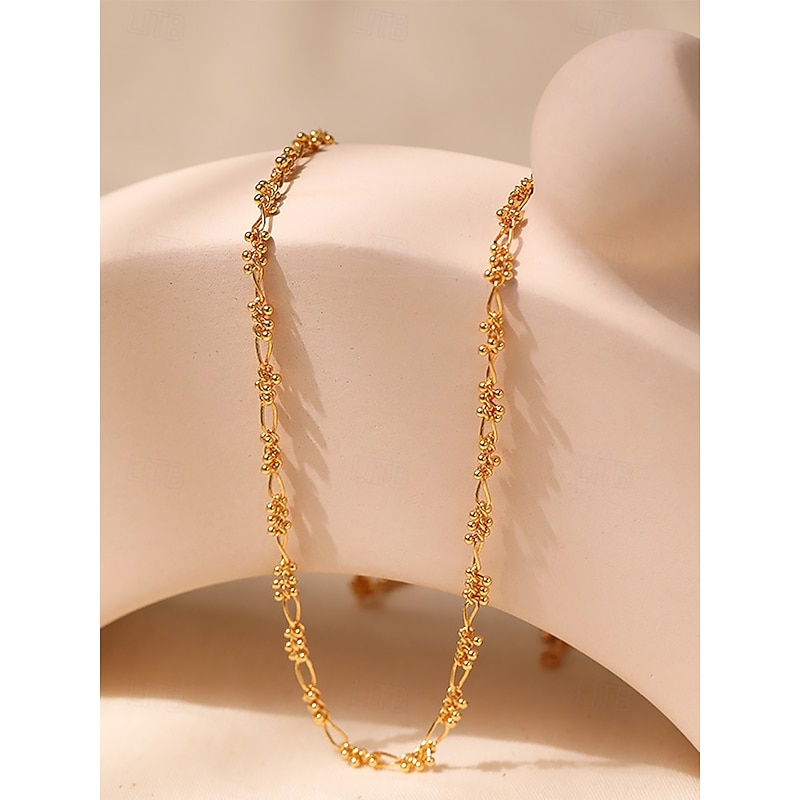 Gold Plated Copper Flower Choker Necklace - Delicate Adjustable Chain for Women4