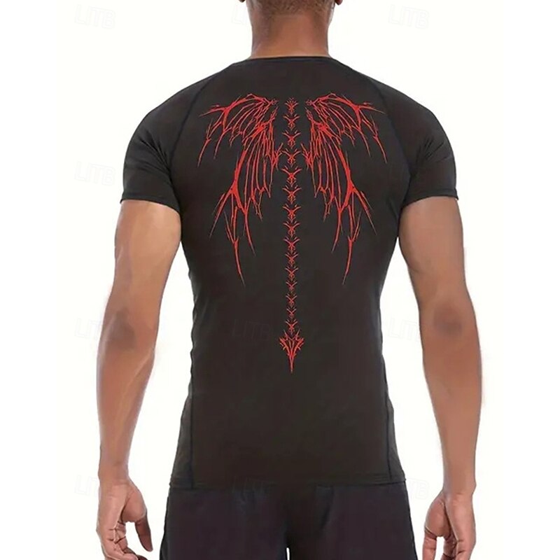 Men's Compression Shirt Athletic Shirt Gym Shirt Fitness Shirt Short Sleeve Tee Tshirt Casual Athleisure Graphic Quick Dry High Stretch Compression Breathable Gym Workout Walking Jogging Sportswear4