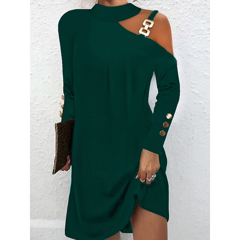 Women's Mini Dress Black Dress Sweater Dress Corset Dress Cocktail Dress Casual Street Date Loose Fit Plain Long Sleeve Halter Neck Black Pink Blue Green Spring Fall2