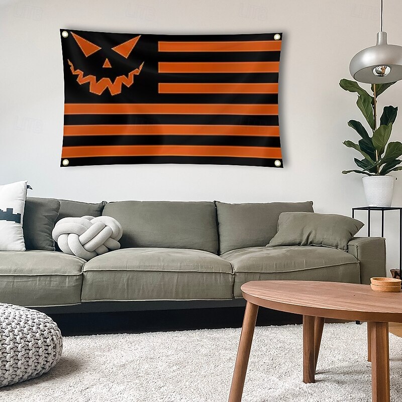 Halloween Decorations Flags Pumpkin Trick Or Treat House Flags Outdoor Durable Flag Outdoor Flagpole Banner Decoration Patio Pochy4