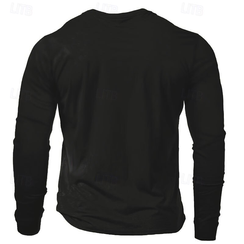 Men's Word / Phrase abstract T Shirt Long Sleeve Shirt 100% Cotton Long Sleeve Graphic Shirt Light Heather Grey Black Deep Blue Comfortable Tee Vacation Street Fashion Designer Clothing4