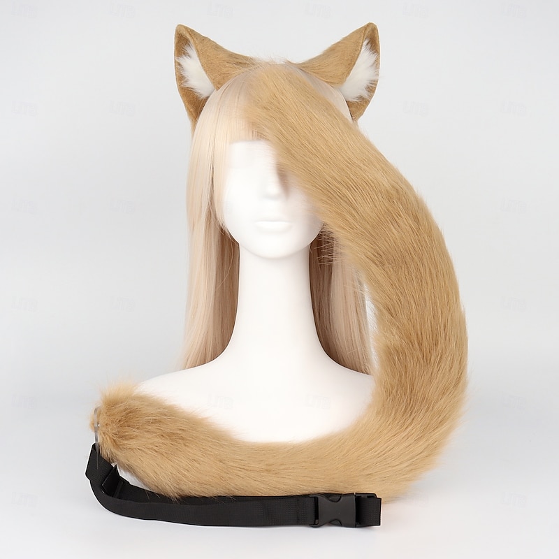 Handmade cos cat Ear cat Tail Suit Plush Animal Ear Hair Hoop cat Niang Comic Exhibition Play Accessories2